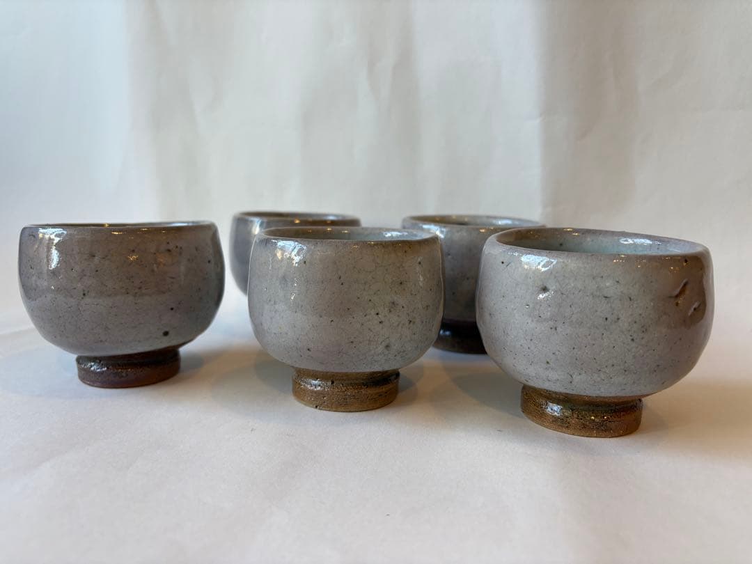 成井恒雄　汲み出し　湯呑み　益子焼　5客　未使用品