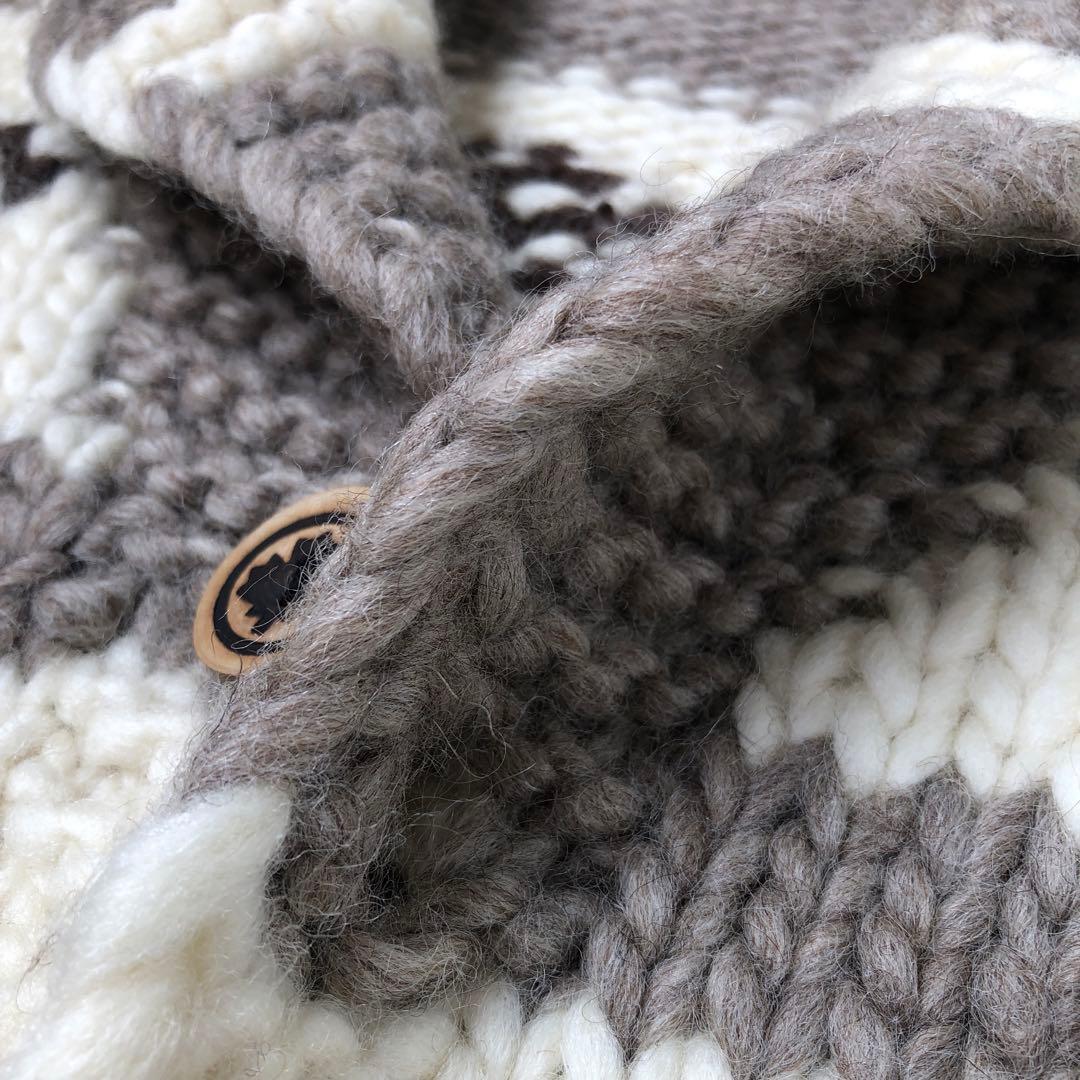 美品❣️カナダ製❣️肉厚カウチンセーター 大きめサイズ VIRGIN WOOL100