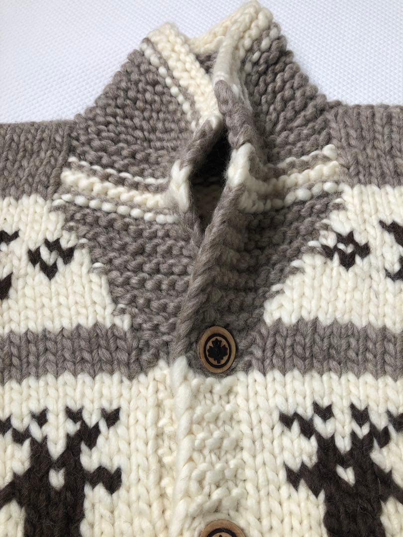 美品❣️カナダ製❣️肉厚カウチンセーター 大きめサイズ VIRGIN WOOL100