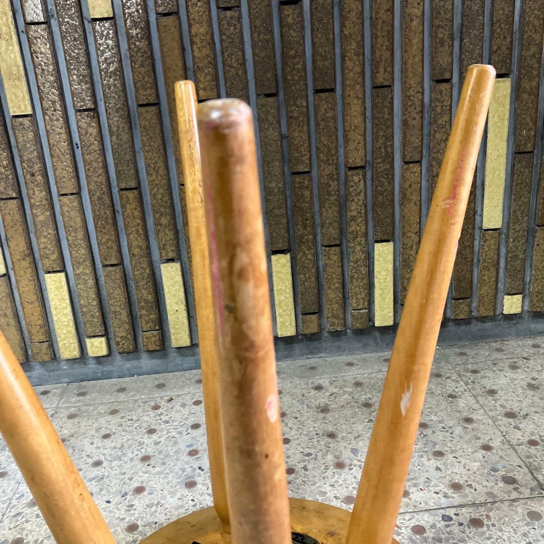 A2 昭和レトロ 天童木工 リングスツール 丸スツール 4本脚 木製椅子 古家具