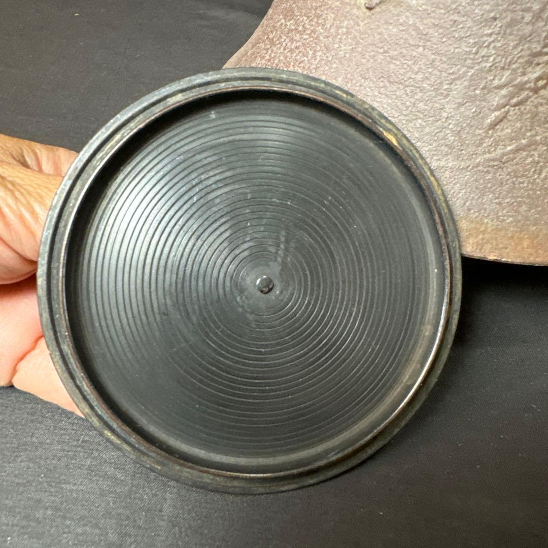 E712 送料無料　茶釜　小釜　松林地紋　富士釜　佐藤清光　茶道具　茶室　共箱