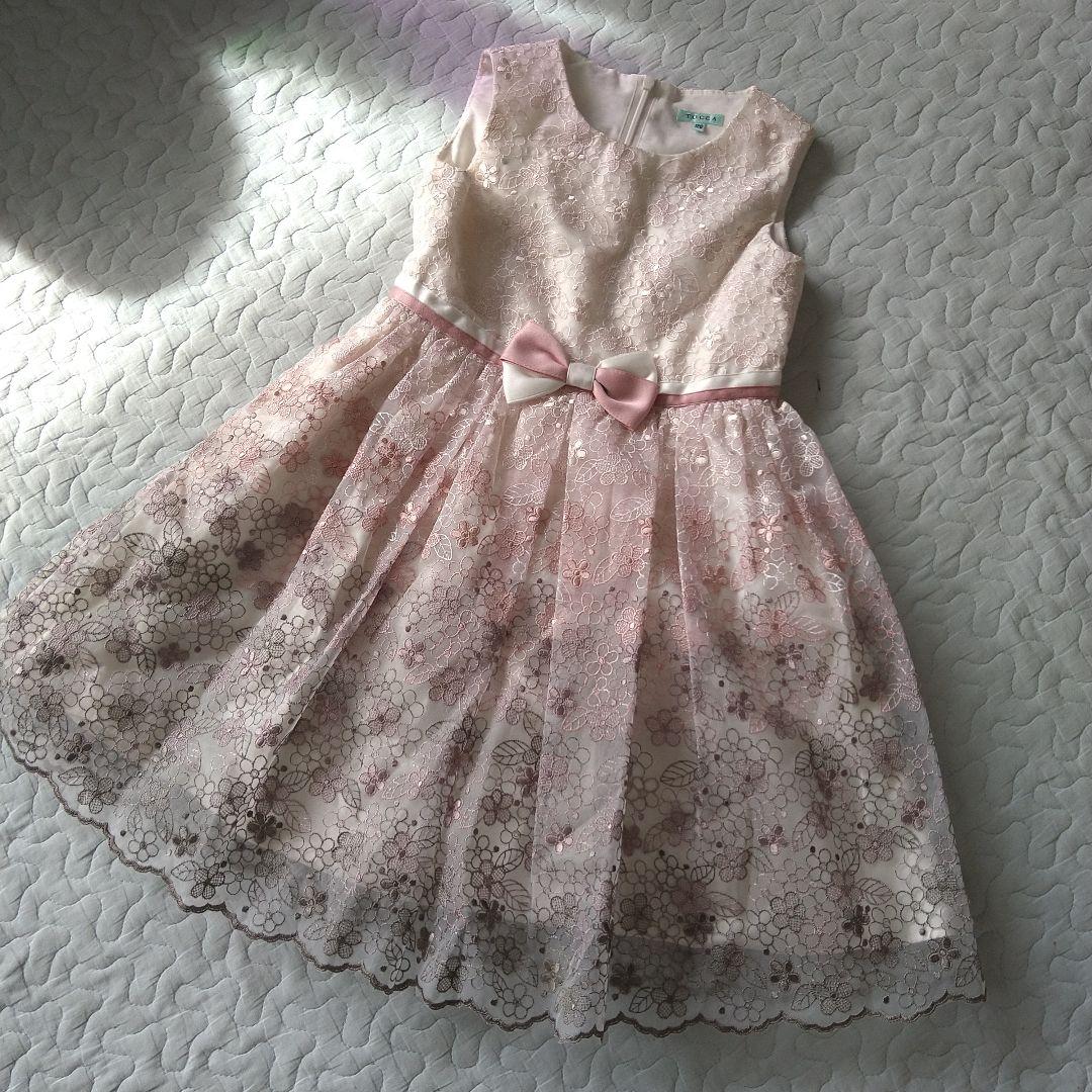 美品　TOCCA BANBINI　花柄　刺繍　グラデーション　ドレス　120
