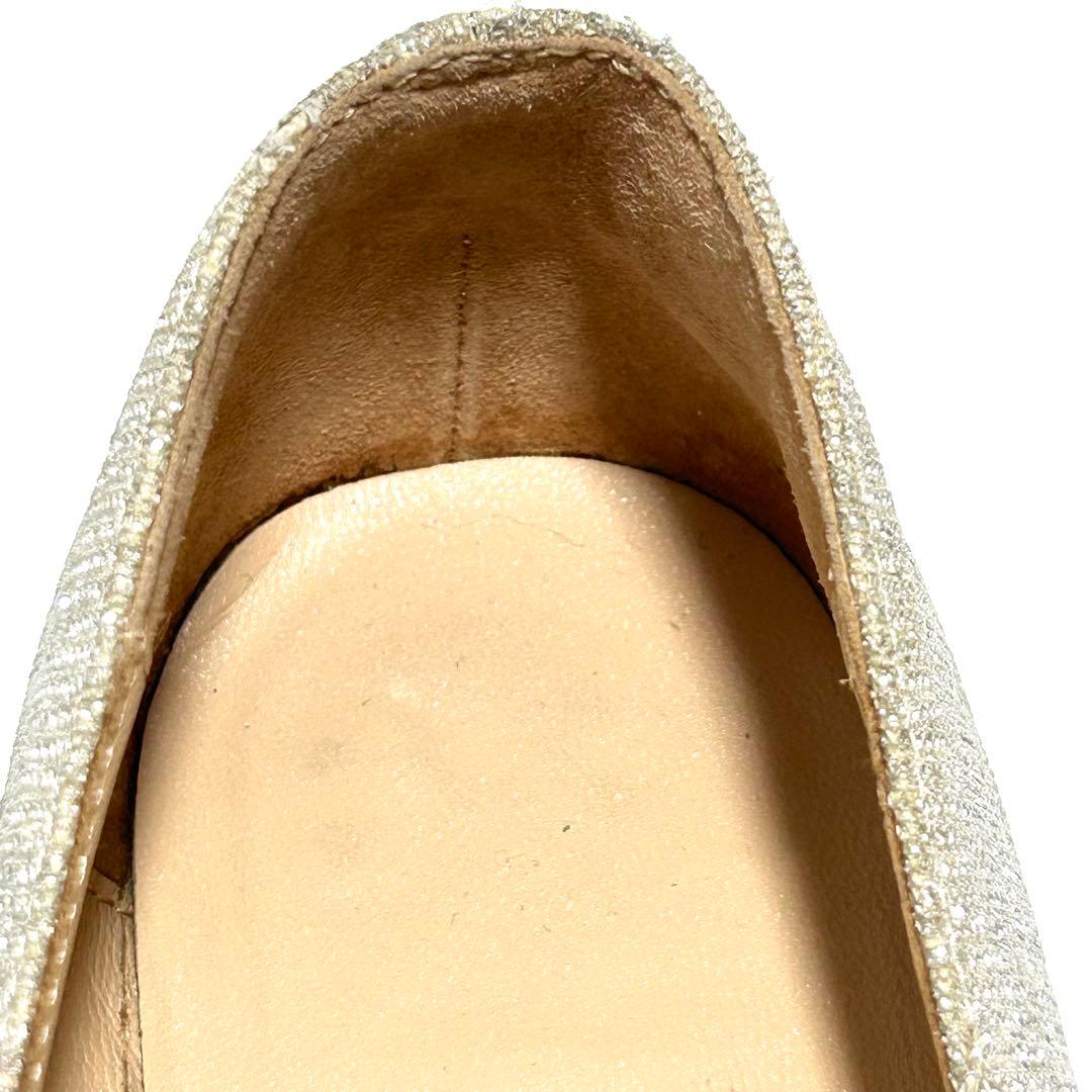 ✨正規品✨ マノロブラニク ハンギシ シルバー ビジュー グリッター フラット