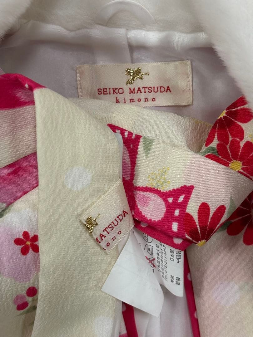 七五三　女の子　着物被布セット　SEIKO MATUDA 薔薇　リボン