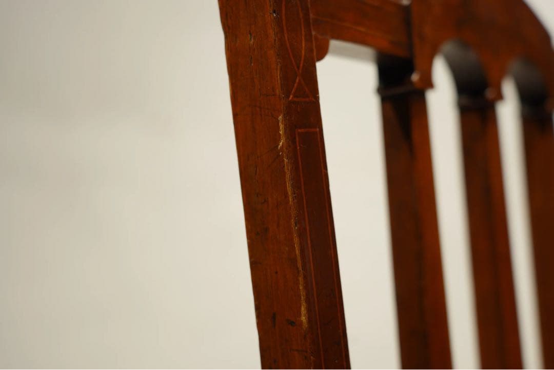 ルイ16世様式　サロンチェア　椅子　象嵌　インレイ　フランス　アンティーク