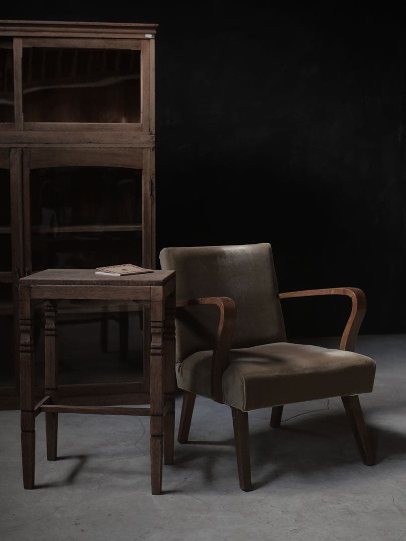 張替え済　ソファ　1人掛けソファ　椅子　古家具　アンティーク昭和レトロ　大正浪漫