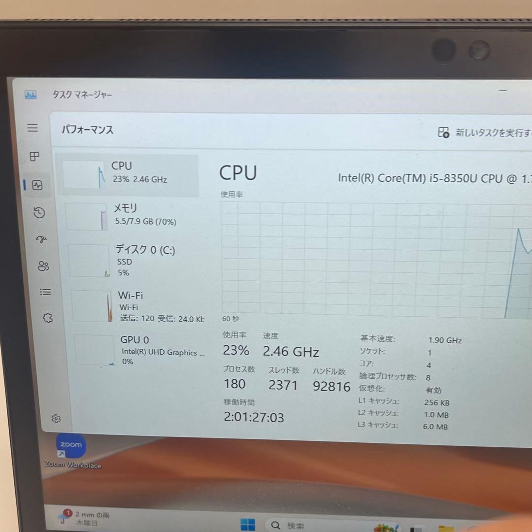 東芝 Dynabook 2in1 D83/M 8世代 i5 8GB Ssd256