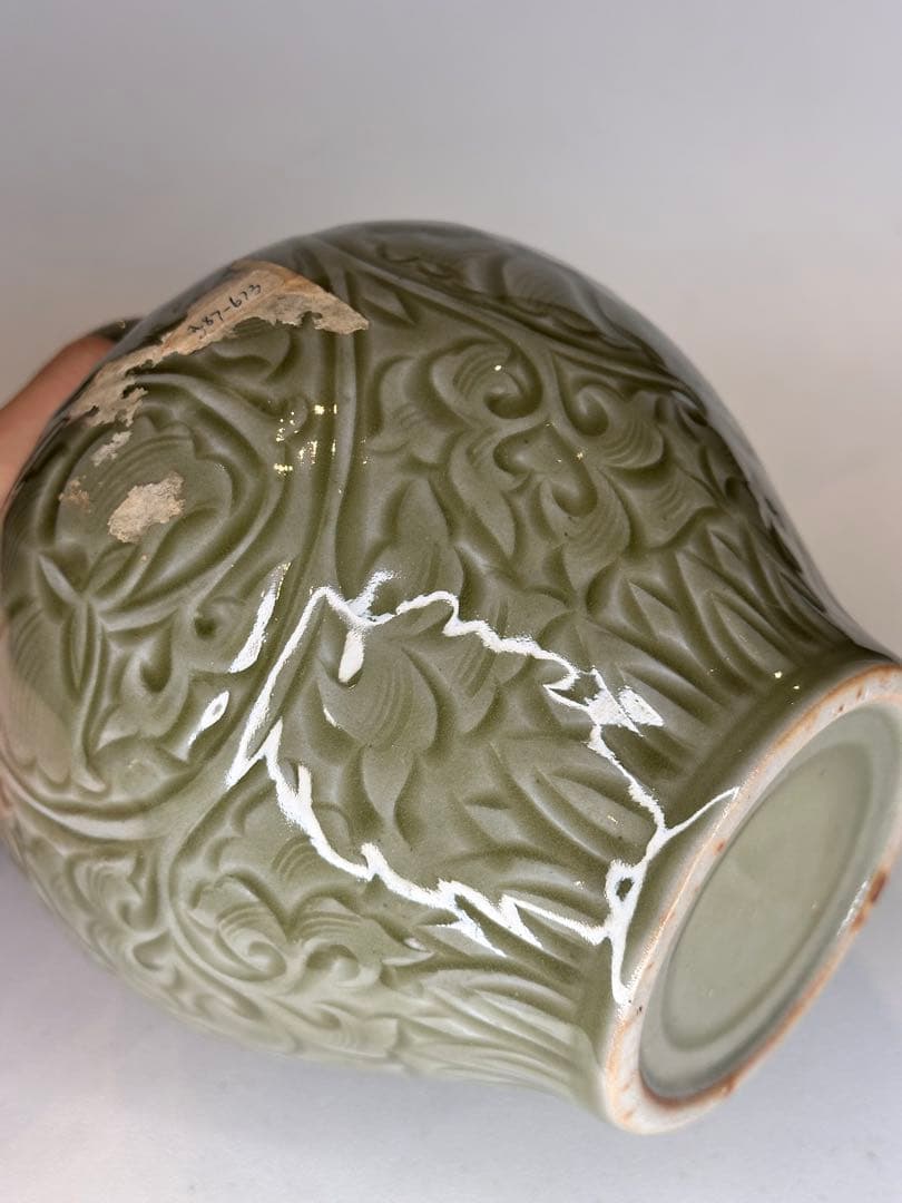 【新年セール】耀州窯 青磁 花瓶 中国古美術 时代物