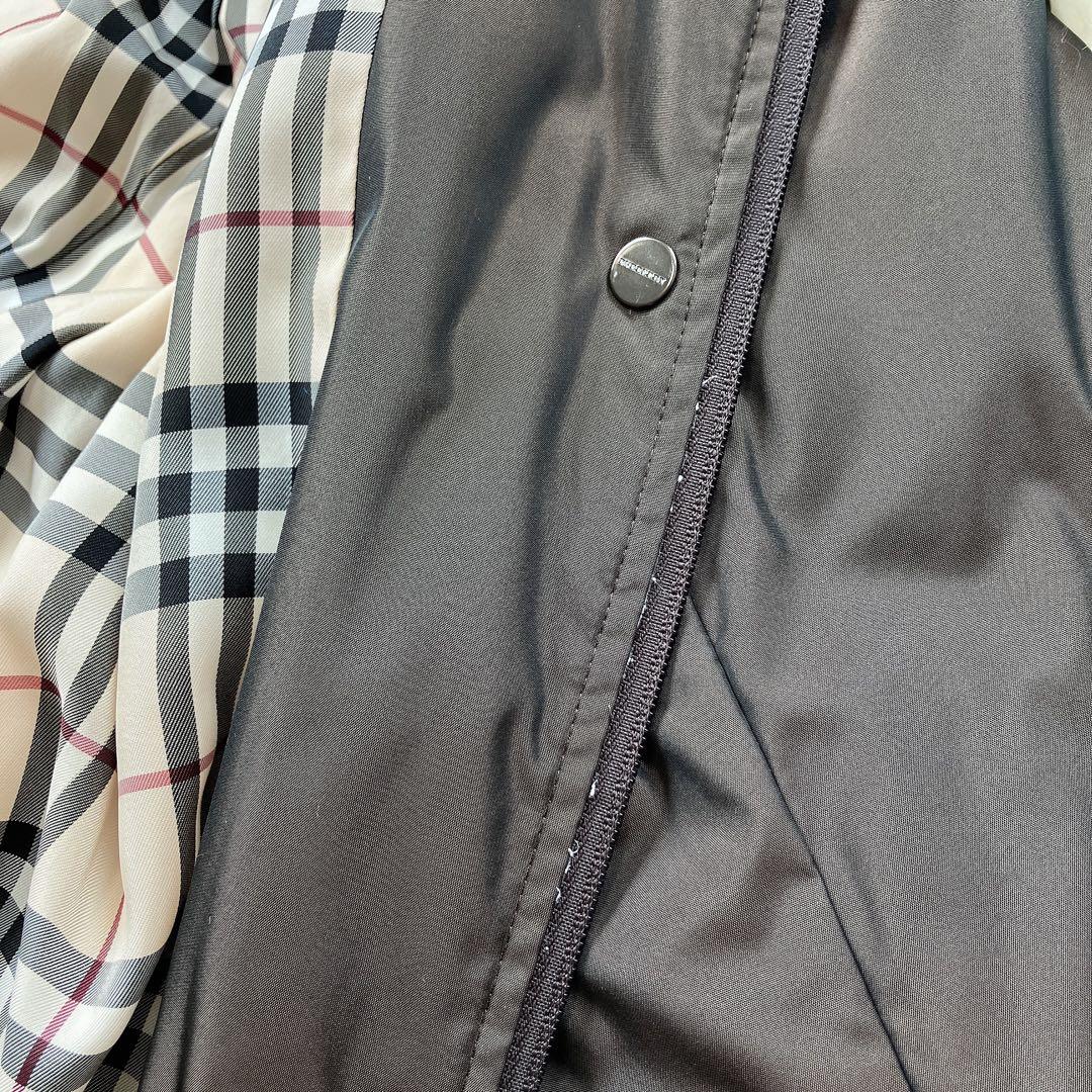 希少　バーバリーロンドン　モッズコート　ノバチェック　リアルファー　ダウン
