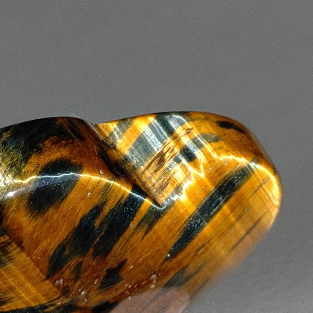 ツートーン構造　豹柄　境界ゴールシラー　タイガーアイ ハート 　天然石