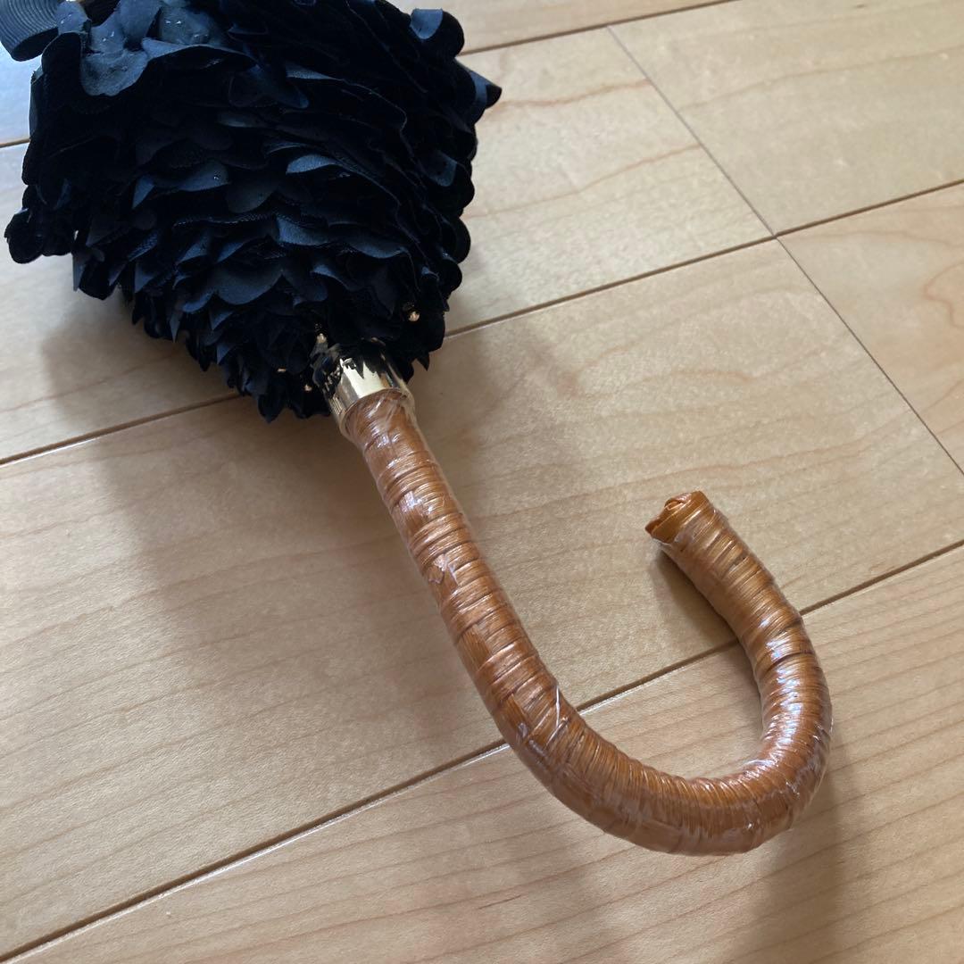 ランバンオンブルー　持ち手付き　晴雨兼用日傘　ブラック