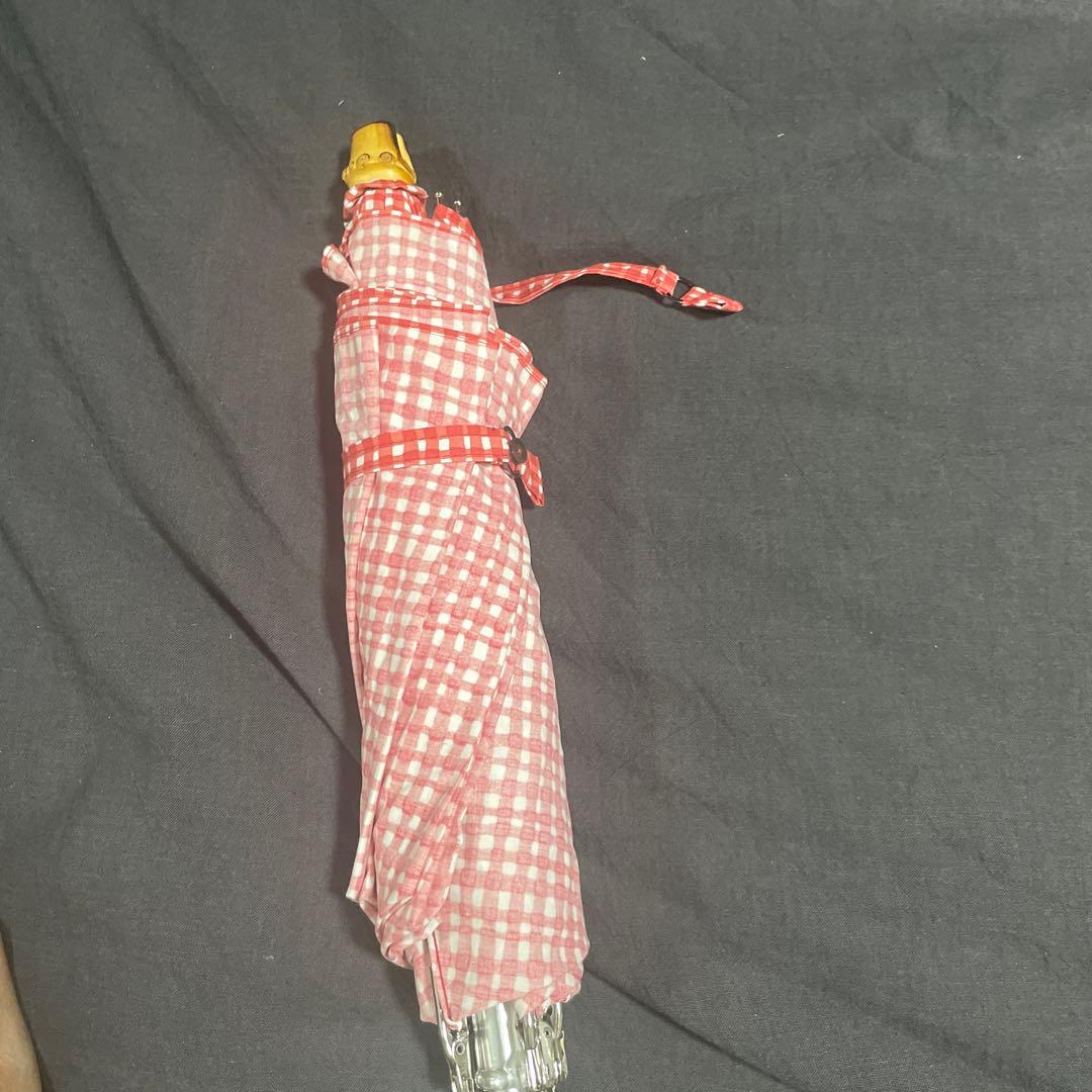 ボンボンストア　あかチェック日傘