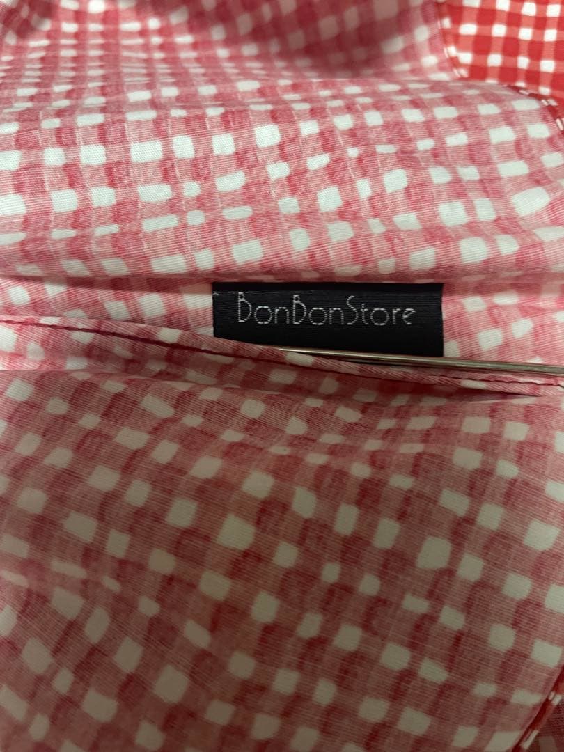 ボンボンストア　あかチェック日傘