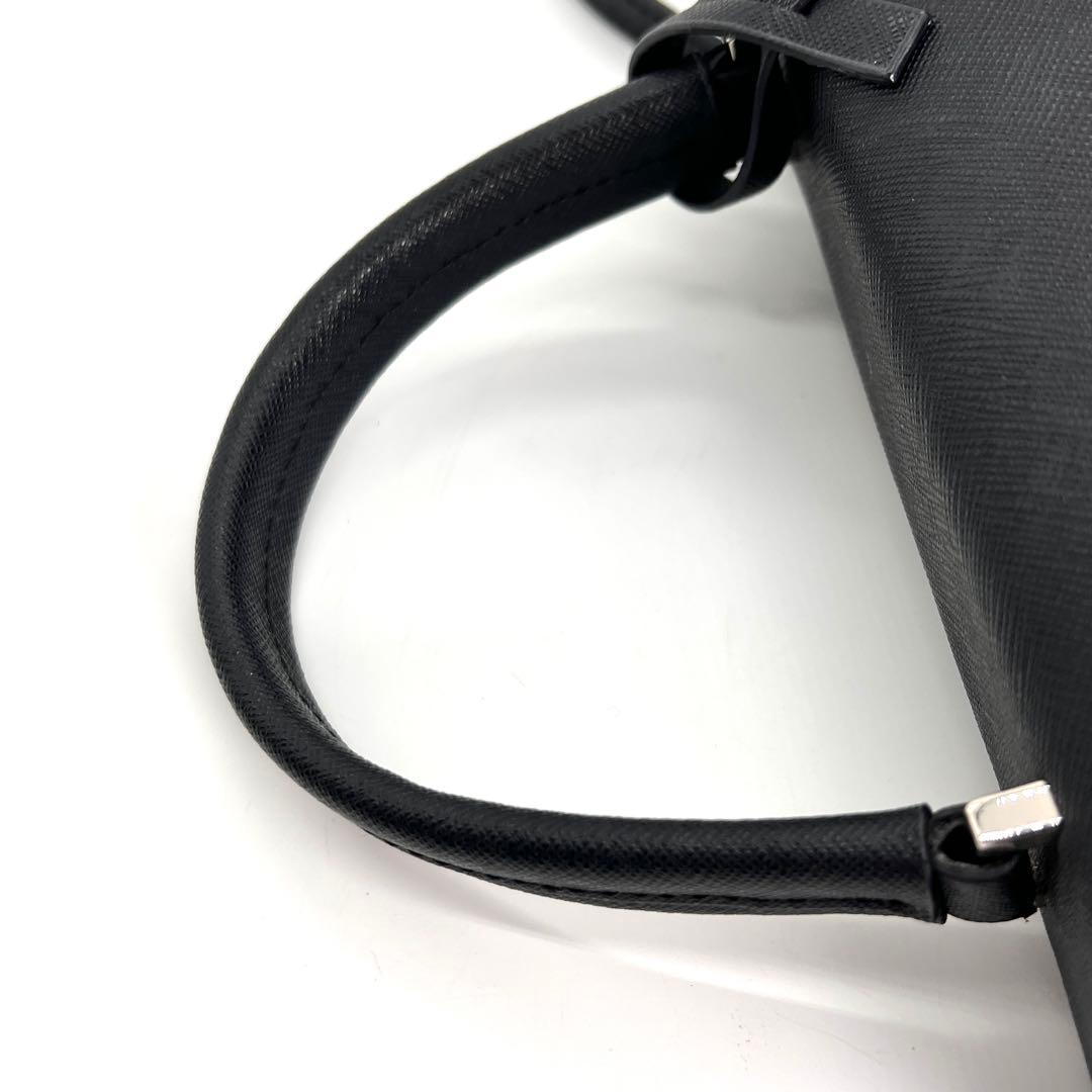 【極美品】アニエスベー レザー 2way ショルダー b金具 サフィアーノ 黒