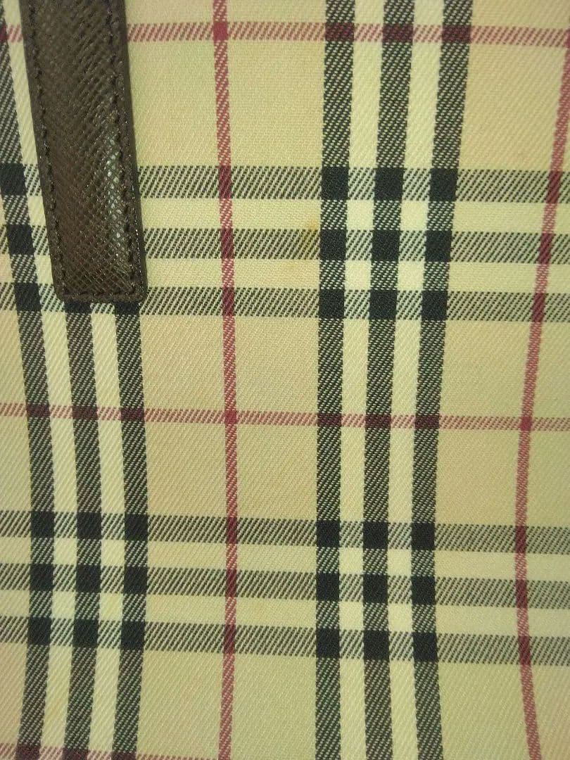 未使用品級　バーバリー ノバチェック トートバッグ レザー バケツ型　茶