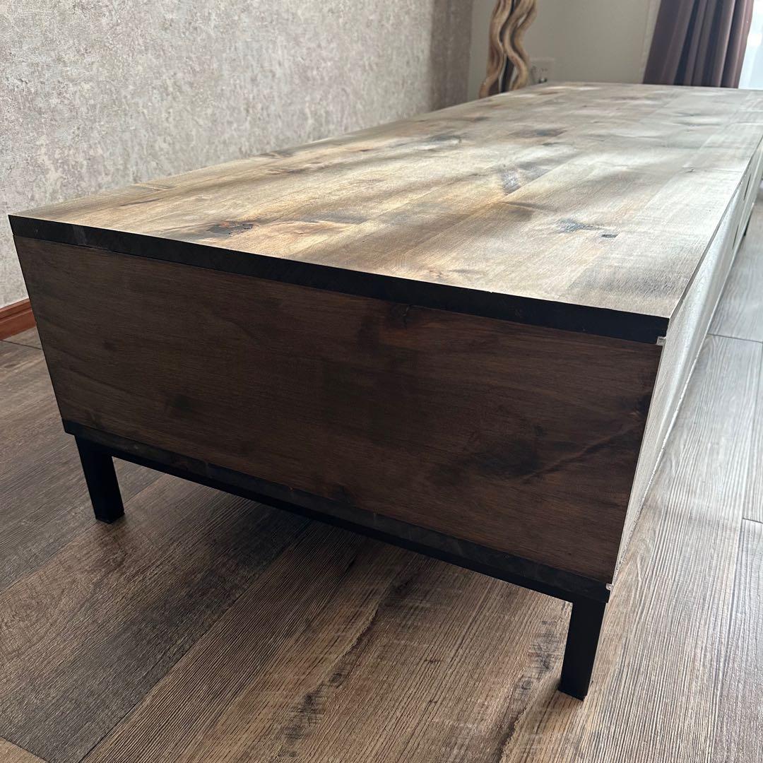 美品 天然木 オーダー TVボード 幅180cm　古材風