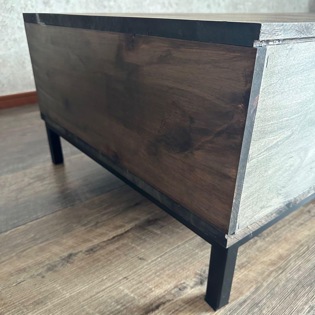 美品 天然木 オーダー TVボード 幅180cm　古材風