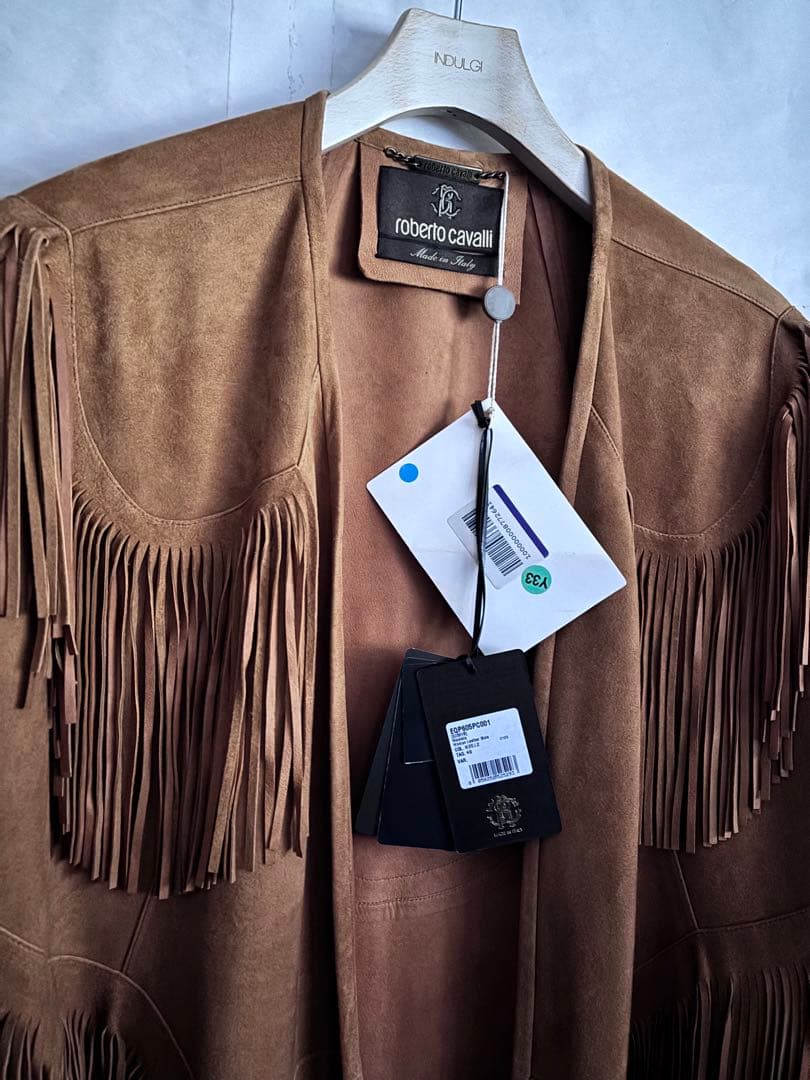 roberto cavalli ロベルトカヴァリ　レザーポンチョ　ケープコート