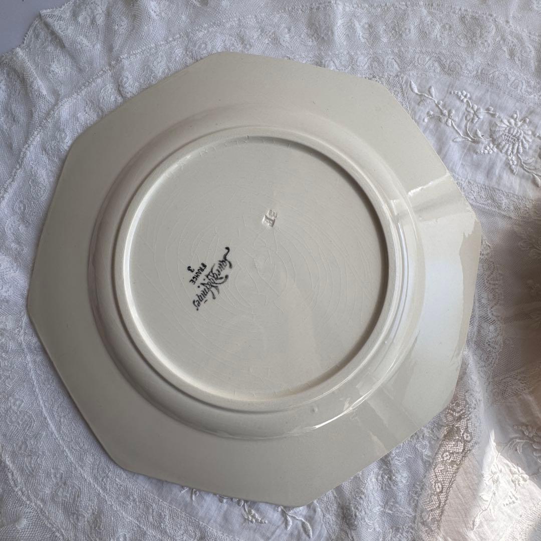 フランスアンティーク　サルグミンヌ　オクトゴナル　ディナープレート