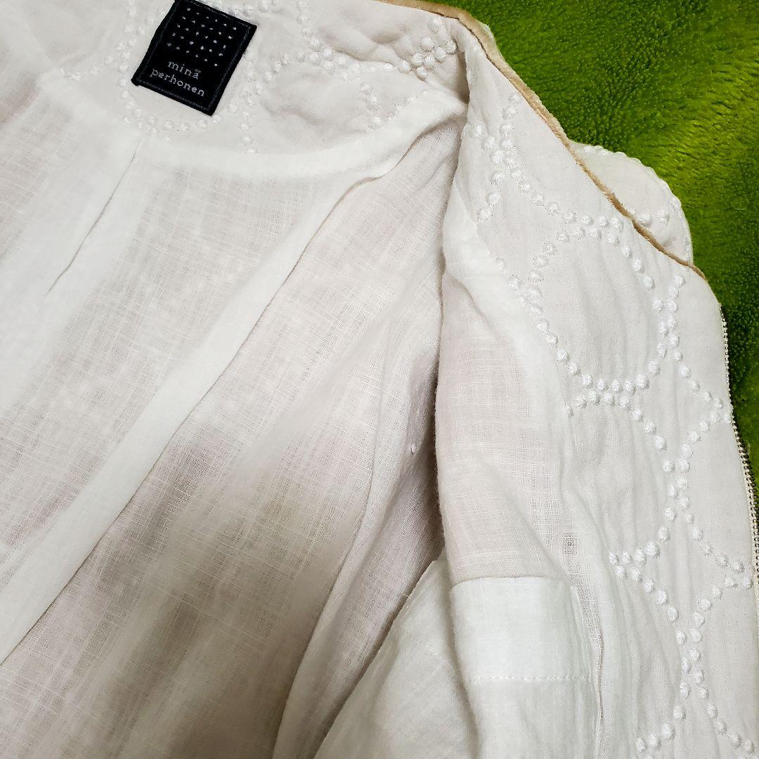 麻×ガーゼ風素材！ミナペルホネン ジャケット Sybillaシビラ タンバリン