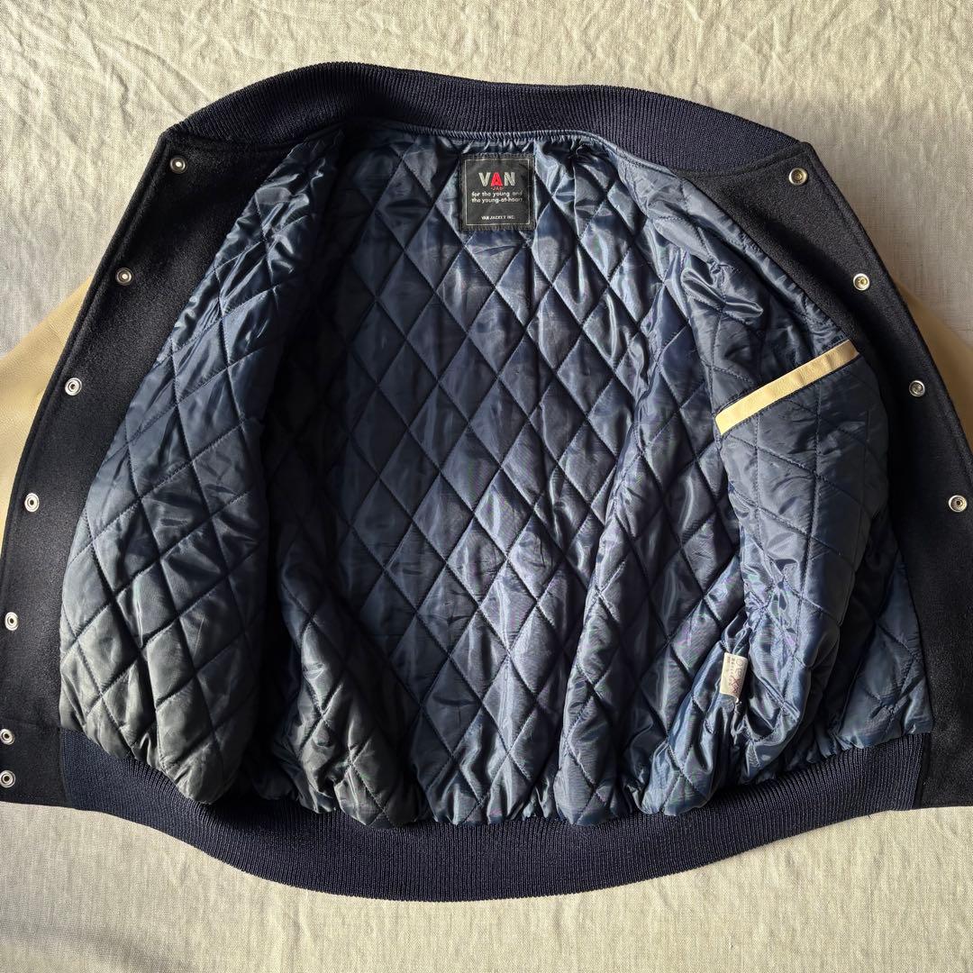VAN JACKET ヴァンジャケット バックロゴ スタジャン ブラック M