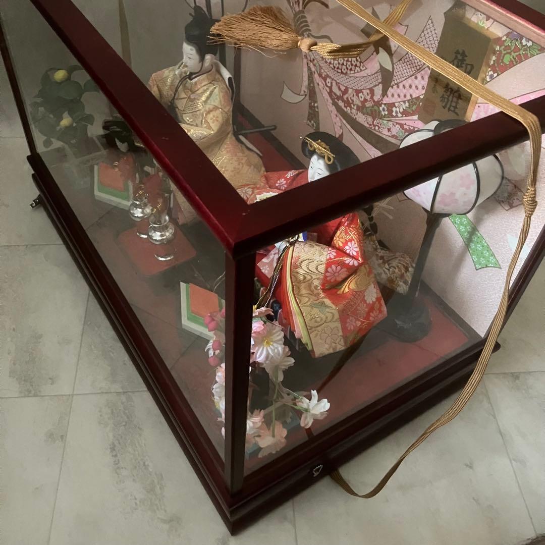 【美品】　雛人形 ひな人形 ひな祭り ガラスケース入り お雛様