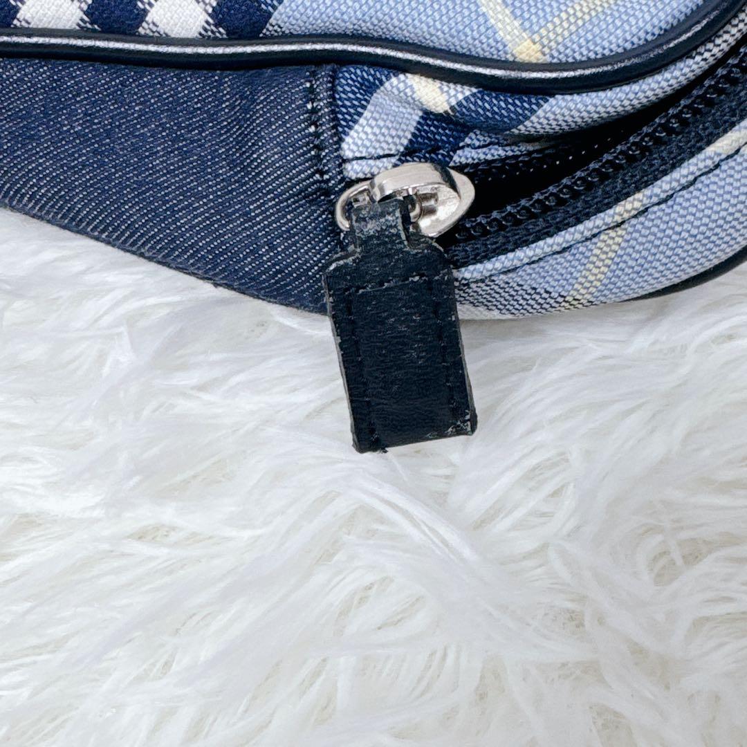 【美品】BURBERRY デニム調 ノバチェック ウエストバッグ ボディ 希少