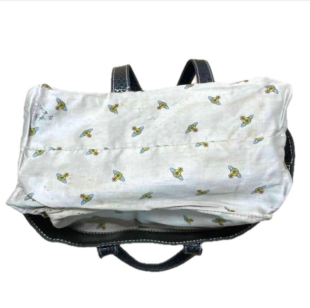 Vivienne Westwood エナメル 型押し　オーブ付き　ハンドバッグ