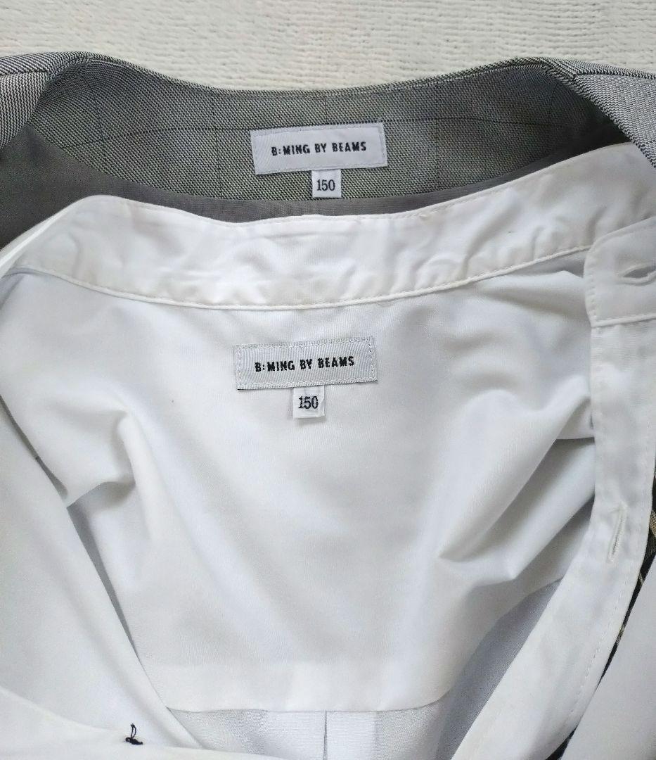 miel_cherin　グレー フォーマルスーツ ノーカラーシャツ　150