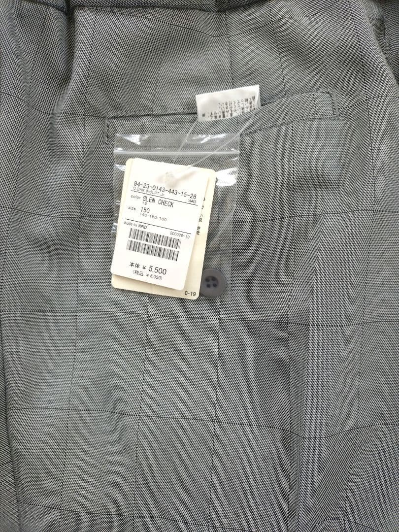 miel_cherin　グレー フォーマルスーツ ノーカラーシャツ　150