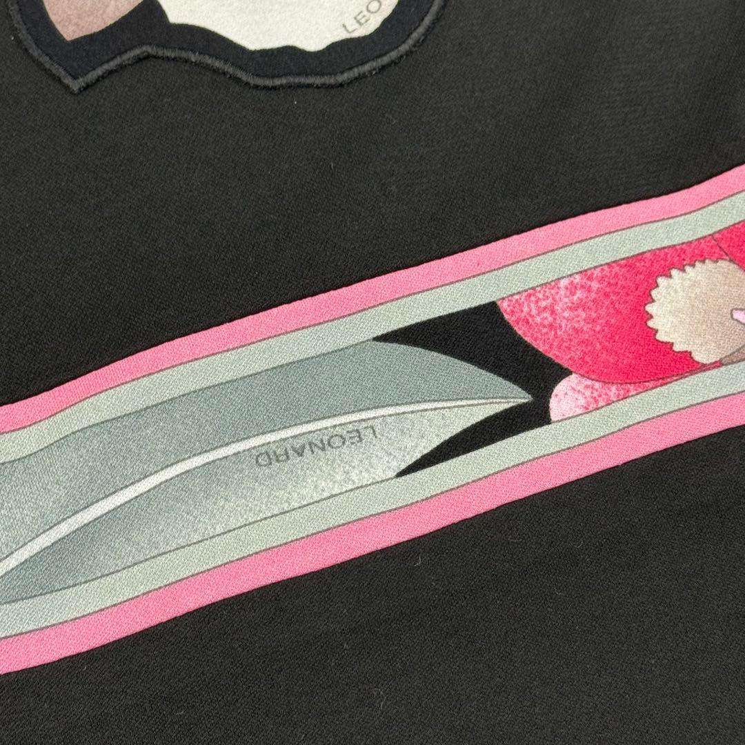 【美品】LEONARD レオナール 七分丈ワンピース 花柄 レディース