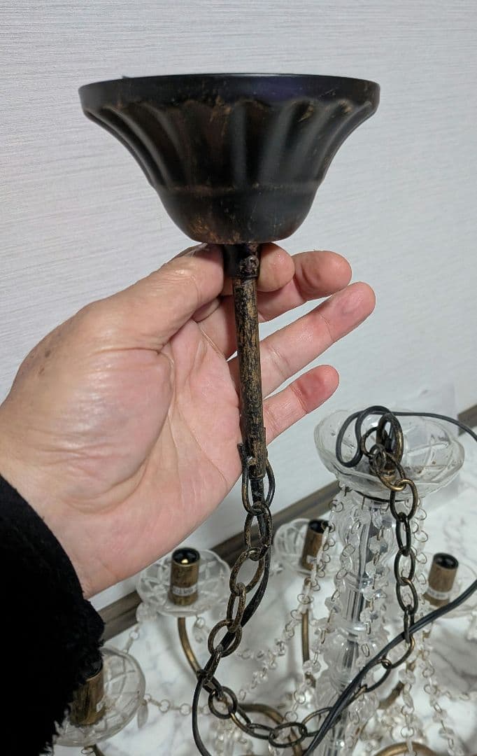 高級　クリスタル装飾　9灯式　シャンデリア　ビルド