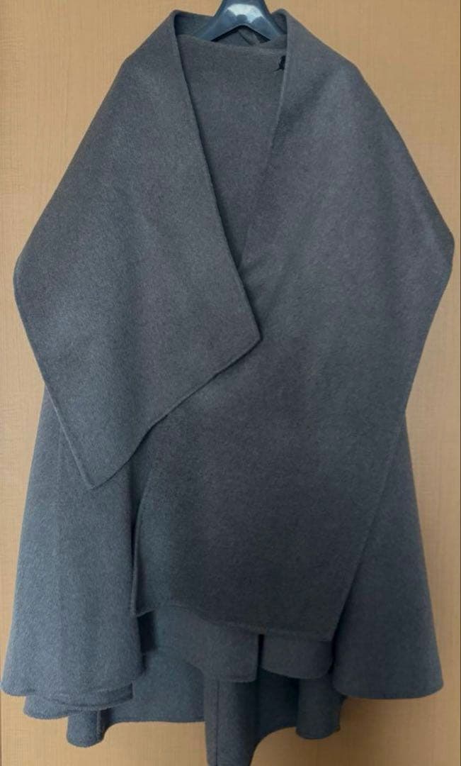美品 vermeil par iena ラムカシミヤ マントコート グレージュ