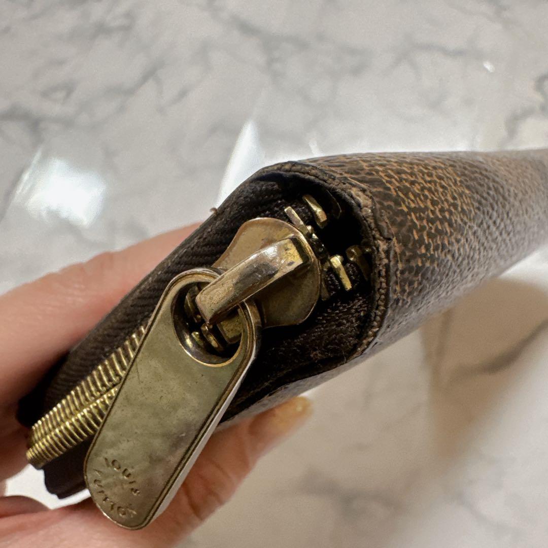 【訳あり】Louis Vuitton ダミエ長財布　ジップ開閉不可