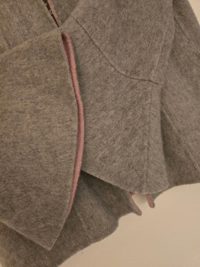 アナイ 38 バイカラー　リバーコート（グレー×ピンク）