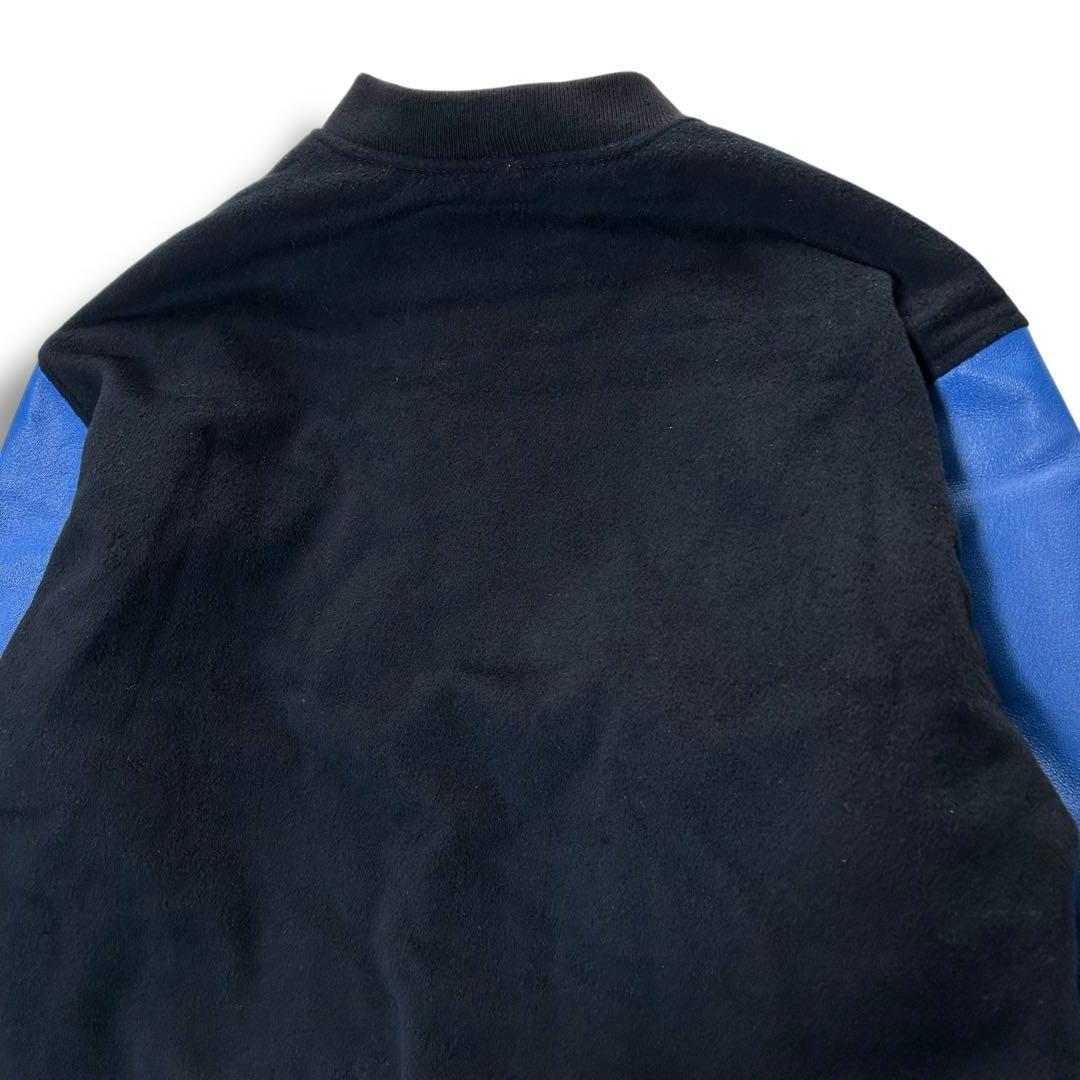 マスターピース レザー スタジャン バイカラー ブルー ブラック