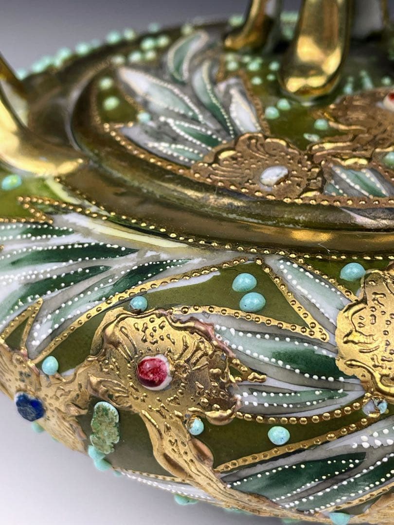 【希少】オールドノリタケ シュガーボウル クリーマー ジュエル エナメル盛り