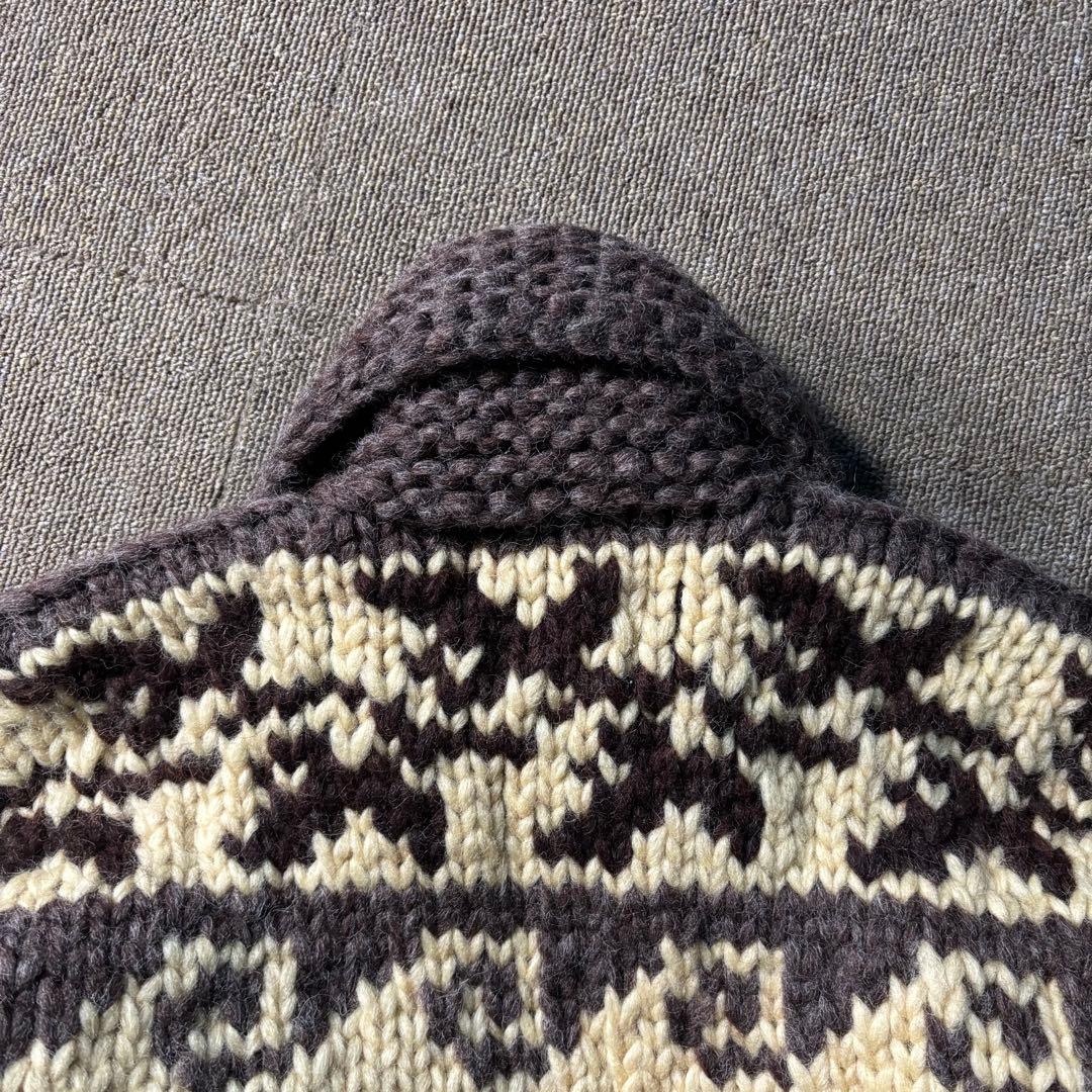 カナダ製 LONGHOUSE カウチンニットセーター ジップアップ