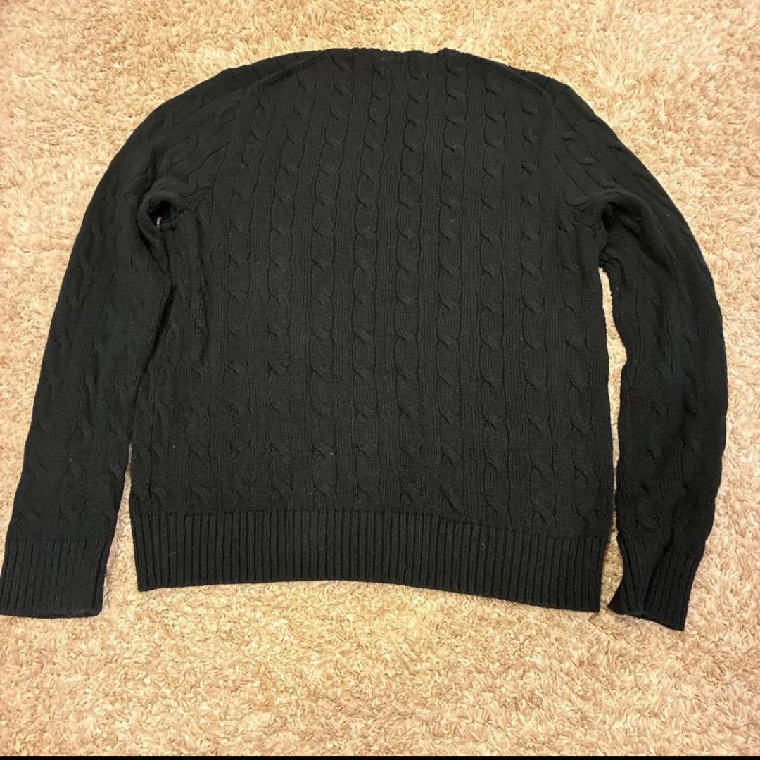 HALPolo Ralph Lauren ブラック コットンケーブルニット