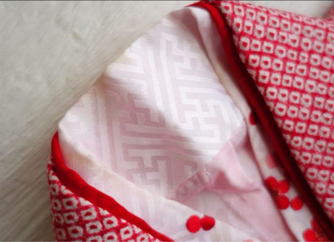 セット　総絞り　総刺繍　四つ身　七五三　着物　帯　長襦袢