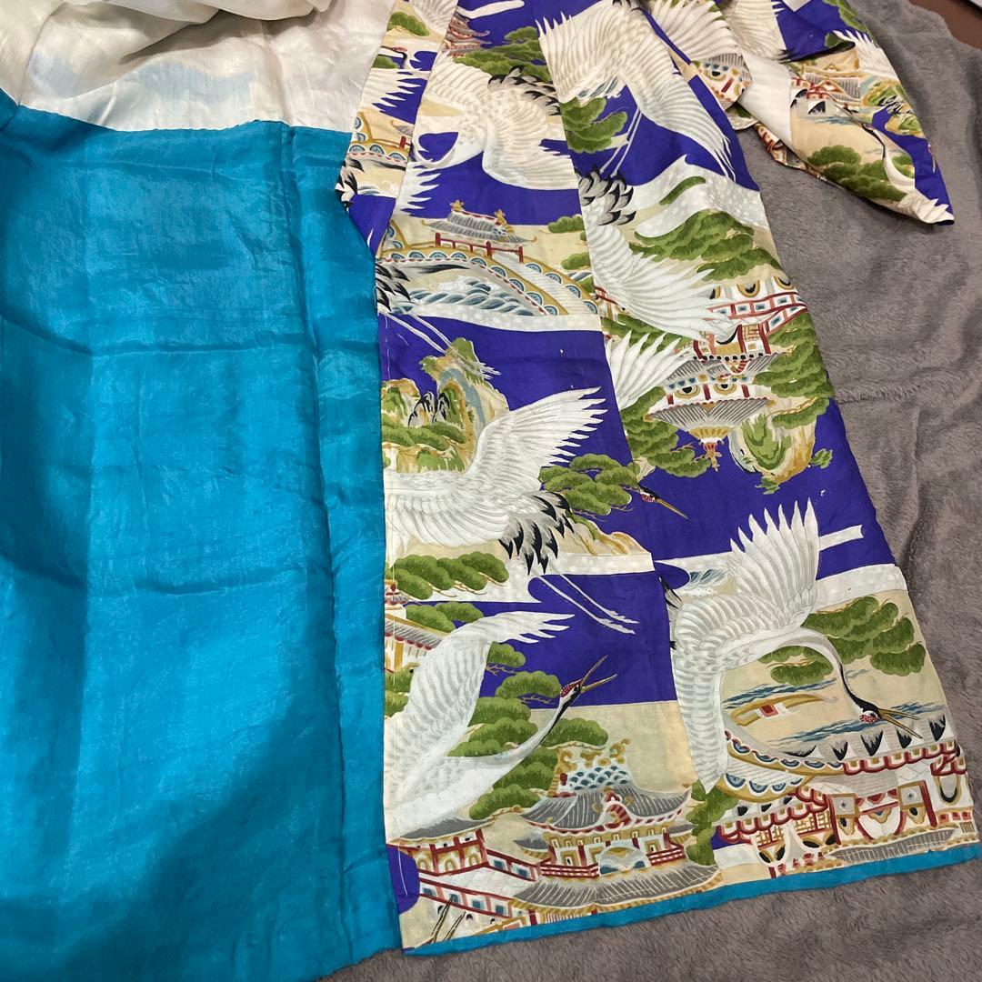 七五三　３歳　男の子　アンティークお着物セット　正絹　絞り被布