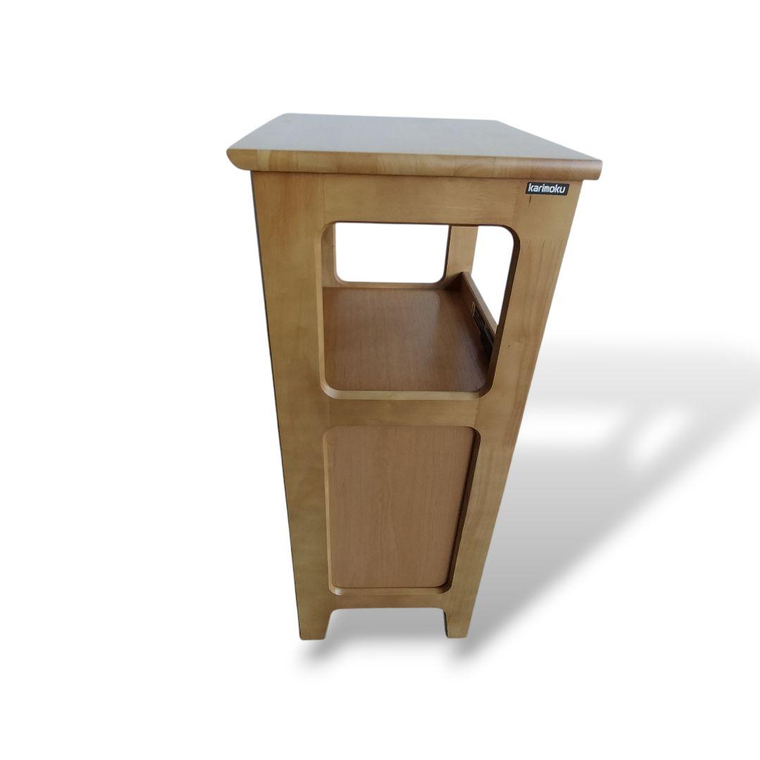 美品 カリモク Karimoku 電話台 FAX台 花台 キャビネット 引き出し