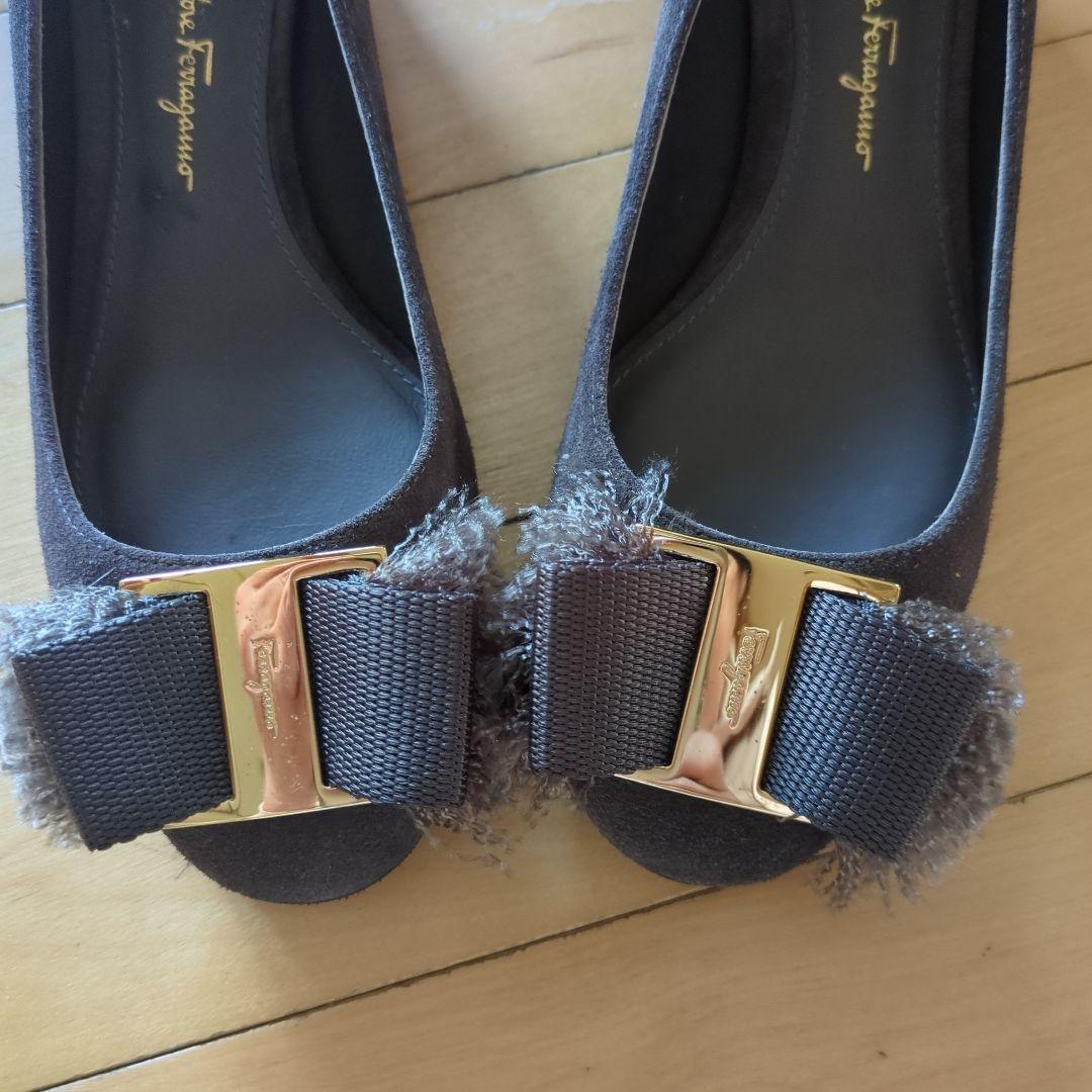 Salvatore Ferragamo ダークブラウン フラットシューズ