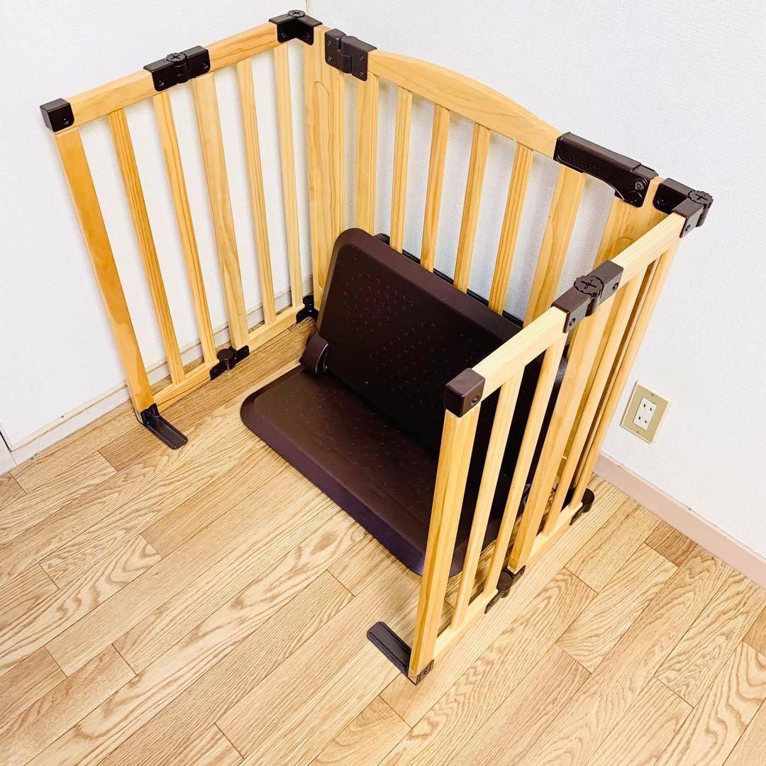 日本育児 おくだけドアーズWoody Lサイズ 木製 自立式 ベビーゲート
