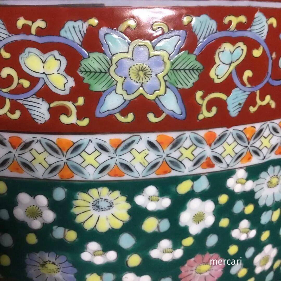 伊万里焼 安藤広重 東海道五拾三次窓絵 十錦手 火鉢 /骨董/時代物