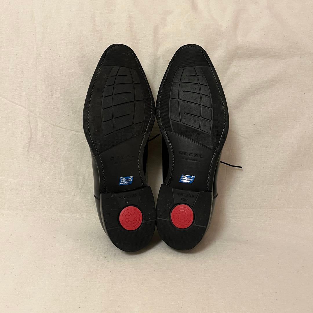 【着用感の少ない美品★人気定番】リーガル革靴★ストレートチップ黒ビジネスブラック