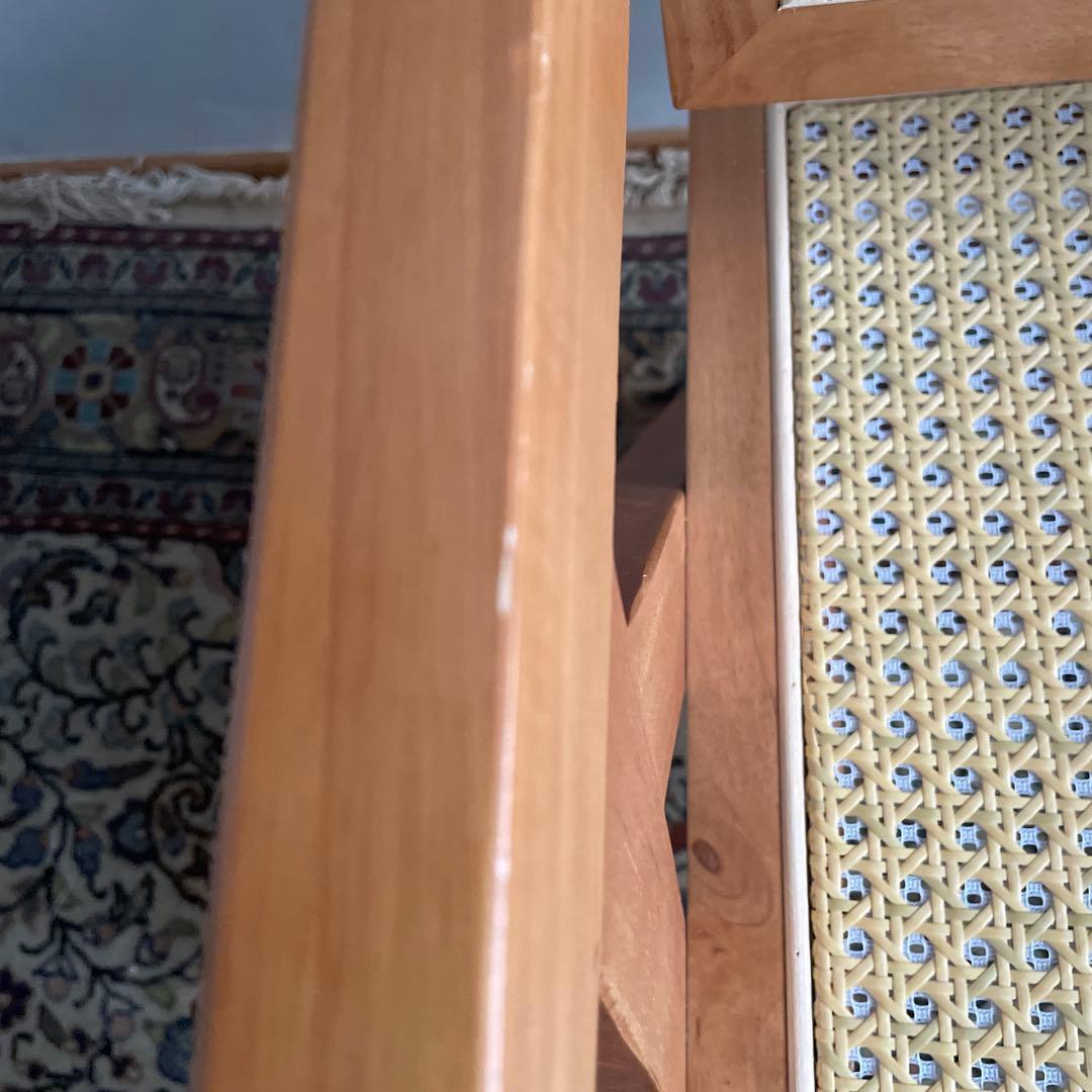 ピエールジャンヌレ　リプロダクト　木製アームチェア ラタン編み　天然木