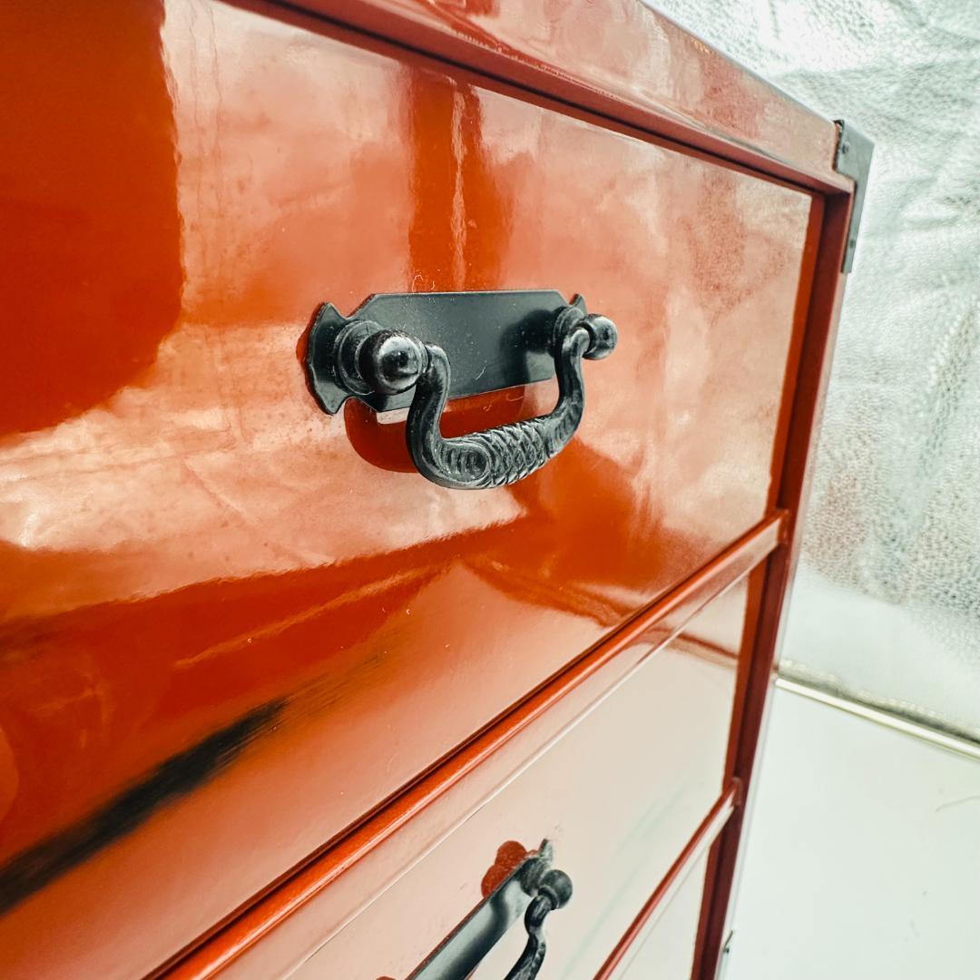 T　根来塗　木製　鉄金具　漆塗　漆器　昭和レトロ　ビンテージ　三杯