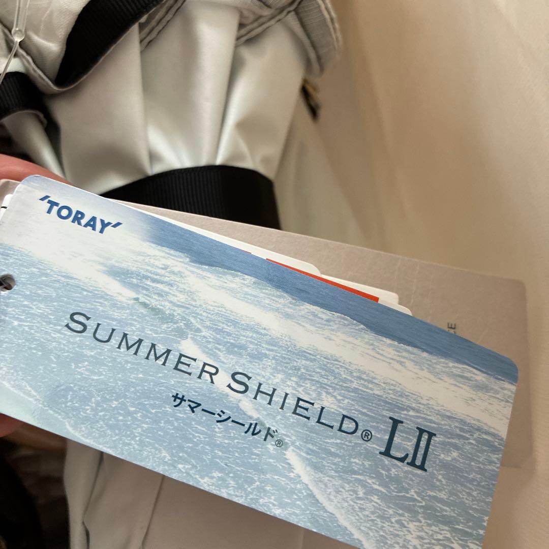 ビューランス　フリルたっぷり　サマーシールド日傘　ホワイト