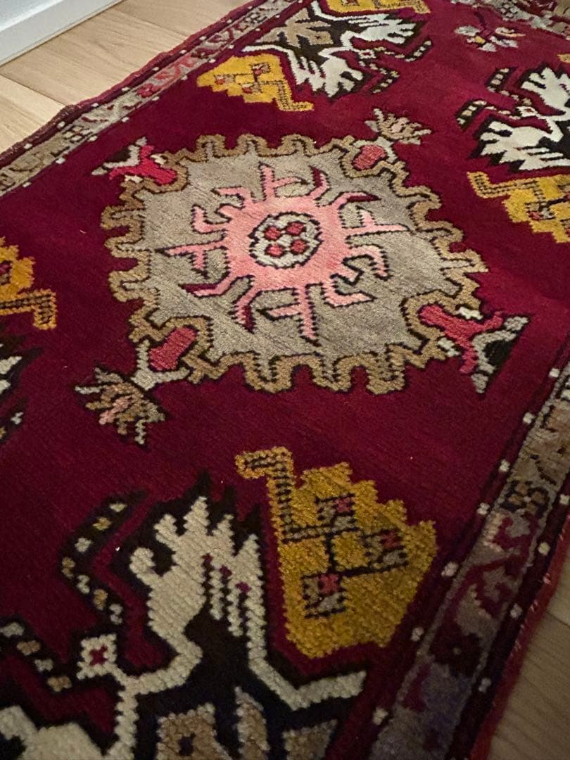 トライバルラグ・トルコヴィンテージラグ・ウール約96×48cm